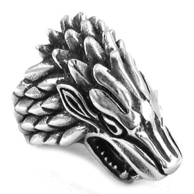 Stainless Steel Ring Game of Thrones Ice Wolf House Stark of Winterfell Biker Animal Ring SWR0221