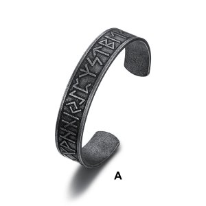 Vintage Norse Viking Rune Cuff Bracelet Stainless Steel Jewelry Classic Tree of Life Celtic Knot Biker Men Bangle Gift SMB0003