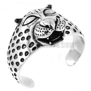 Gothic Stainless Steel leopard Cuff Bracelet Men Bangle Inner Diameter 6.6cm SJB0290
