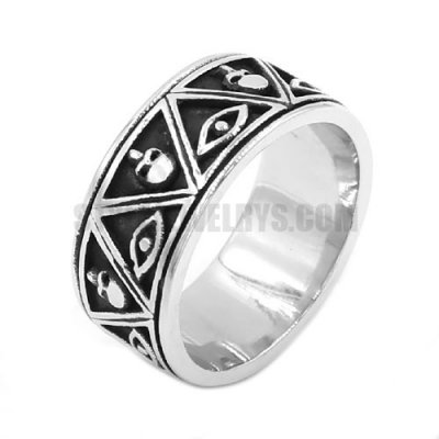 Illuminati Pyramid Eye Symbol Ring Gothic Stainless Steel Jewelry Skull Ring SWR0699