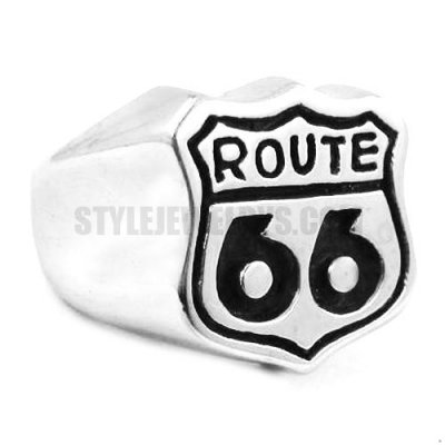Stainless Steel Route 66 Ring Mother Road USA Highway Ring SWR0357