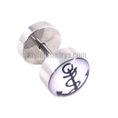 Stainless steel jewelry earring Marine Anchor w/ rope Earring SJE370017