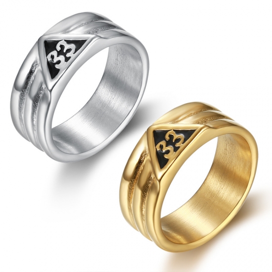 Classic 33 Masonic Ring Stainless Steel Jewelry Fashion Freemasonry Mason Biker Men Ring SWR1046 - Click Image to Close