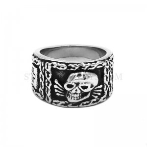 Vintage Gothic Skull Ring Stainless Steel Jewelry Cross Shield Knight Ring Biker Skull Ring Men Ring SWR0840