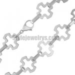 Stainless steel jewelry Chain 50cm - 55cm fancy Maltese Cross link chain necklace w/lobster 15mm ch360276