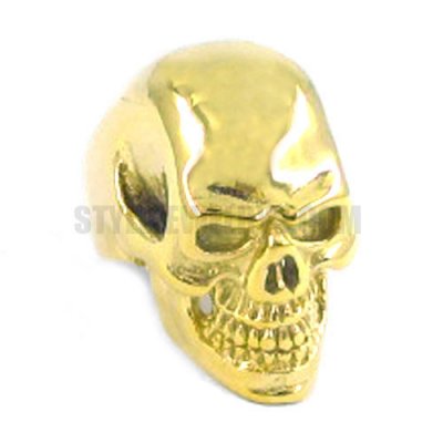 Stainless Steel Gothic Gold Skull Ring SWR0266
