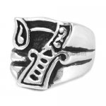 Stainless Steel Carved Word 7 Ring Biker Ring SWR0253