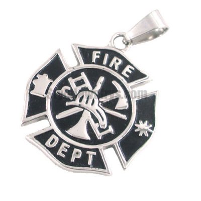Stainless steel jewelry pendant, FIRE DEPT pendant SWP0097