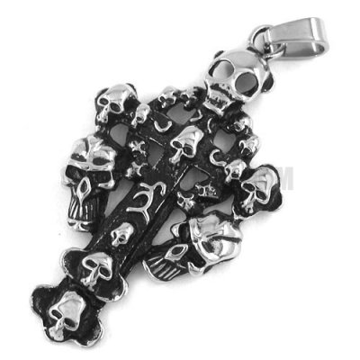 Stainless Steel Skull Cross Pendant Mens Pendant SWP0231