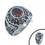 Stainless steel jewelry military ring United states navy ring with CZ SWR0049R