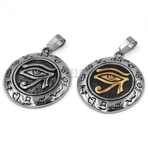 Egyptian Eye of Horus Ra Udjat Talisman Biker Pendant Stainless Steel Silver Gold the All-seeing-eye power Masonic Men Pendant SWP0443