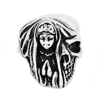 Gothic Stainless Steel Skull Ring SWR0623