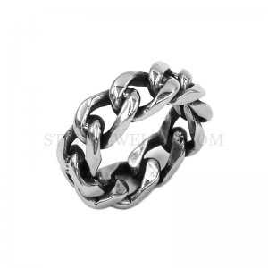 Wholesale Bicycle Chain Ring Stainless Steel Jewelry Fashion Motorcycle Chain Biker Men Ring SWR0922