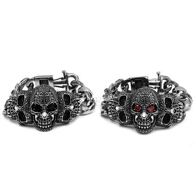 Vintage Gothic Skull Bracelet Stainless Steel Jewelry Bracelet Men Bracelet Biker Bracelet SJB0378