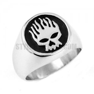Gothic Stainless Steel Ghost Rider, Biker Skull Ring SWR0443