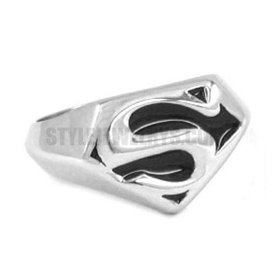 Stainless steel jewelry ring S Alphabet Signet Ring SWR0008