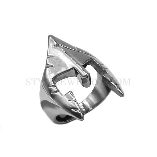 Retro Silver Spartan Helmet Ring Ancient Roman Helmet Ring Stainless Steel Jewelry SWR0963 - Click Image to Close