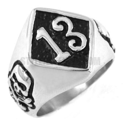 Stainless steel ring carved word ring with skull ring SWR0175