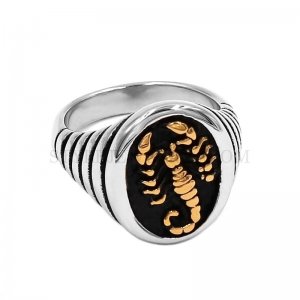 Gold Scorpion Ring Stainless Steel Jewelry Ring Biker Ring Wholesale SWR0844