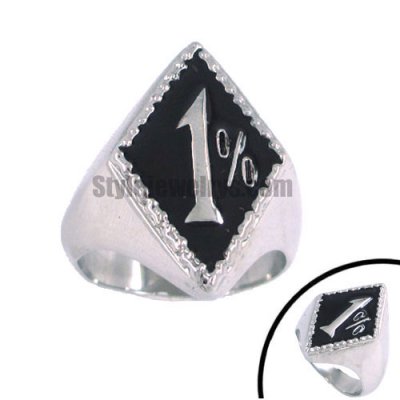 Stainless steel jewelry ring one percent ring SWR0063