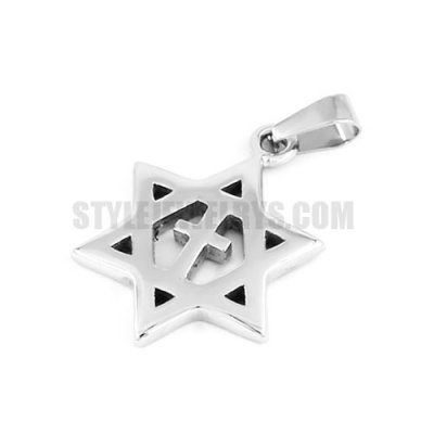 Stainless Steel Star & Cross Pendant SWP0363