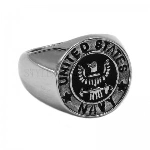 Wholesale United States NAVY Ring Stainless Steel Jewelry Military Ring Motor Biker Ring For Men SWR0804