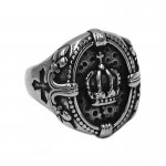 Wholesale King Crown Cross Ring 316L Stainless Steel Jewelry Classic Vintage Royal Crown Biker Ring For Men Women SWR0790