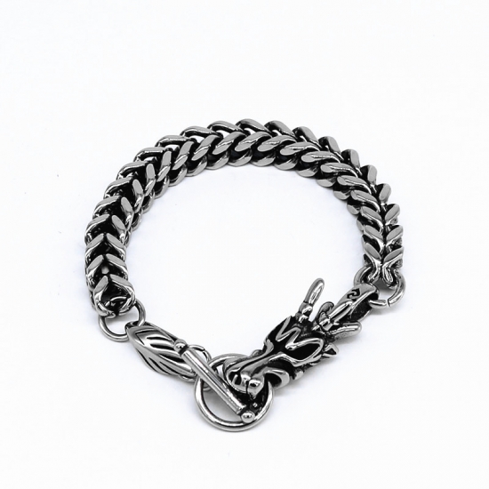 Animal Dragon Bracelet Stainless Steel Jewelry Bracelet Animal Jewelry Bracelet Biker Bracelet SJB0386 - Click Image to Close
