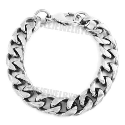 Stainless Steel Jewelry Bracelet 23cm Length Cowboy Curb Bracelet w/lobster 1.1cm SJB0277