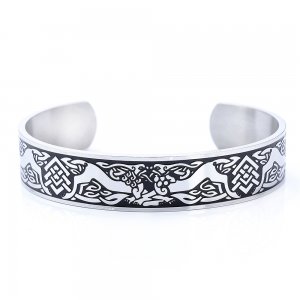Celtic Knot Cuff Bracelet Stainless Steel Bangle Fashion Biker Jewelry Bangle SJB0396