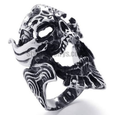 Gothic Casted Skull Stainless Steel Biker Men Ring SWR0118
