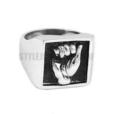 Stainless Steel Signet Ring Gestures Ring SWR0618