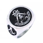 Stainless steel jewelry ring Past Master Mortality Ring masonic ring with ghost skull and cross bone SWR0017