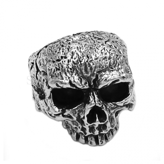 Vintage Gothic Skull Ring Stainless Steel Men Skull Ring Fashion Punk Jewelry SWR0809 - Click Image to Close