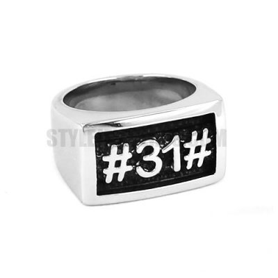 Stainless Steel Carved Word Ring SWR0646