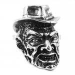 Gothic Stainless Steel Wear Hat Of Skull Ring SWR0337