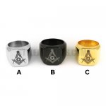 Silver Black Gold Masonic Ring Stainless Steel Jewelry Classic Freemasonry Masonic Biker Men Ring SWR0009SE