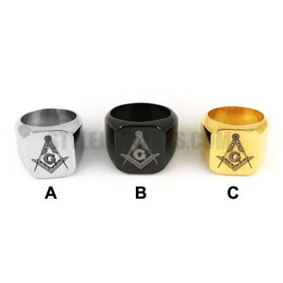 Silver Black Gold Masonic Ring Stainless Steel Jewelry Classic Freemasonry Masonic Biker Men Ring SWR0009SE