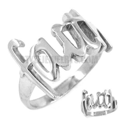 Stainless steel ring carved word ring SWR0199