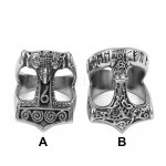 Norse Viking Myth Thor Hammer Ring Stainless Steel Jewelry Celtic Knot Ring Animal Amulet Biker Ring Wholesale SWR0820
