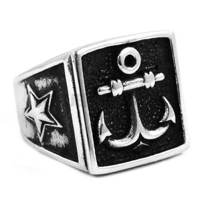 Stainless Steel Ring Anchor Star Ring SWR0394