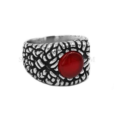 Stainless Steel Jewelry Fashion Ring Red Stone Ring Band Ring SWR0894