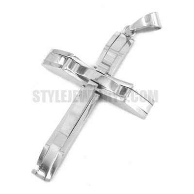 Stainless Steel Necklace Cross Mens Womens Pendant SWP0286