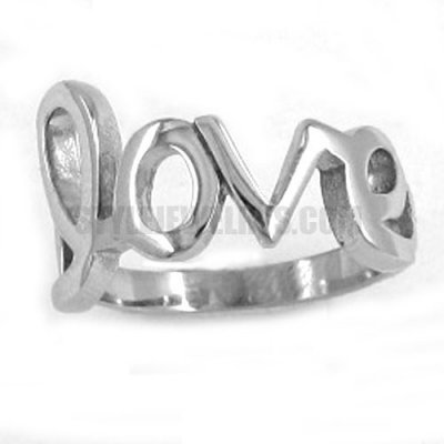 Stainless Steel Carved Word Love Ring SWR0237
