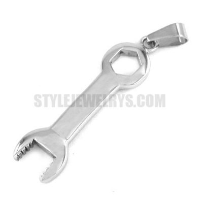 Silver Motorcycle Spanner Pendant Stainless Steel Jewelry Classic Motor Biker Pendant SWP0275