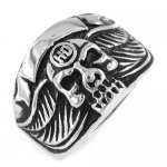 Stainless steel jewelry ring biker ring skull with ring black plating SWR0038