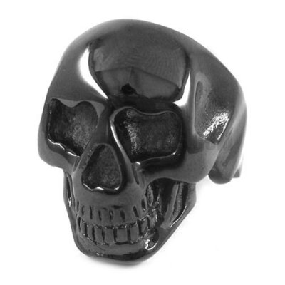 Gothic Stainless Steel Black Skull Ring SWR0282