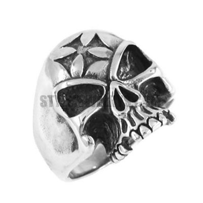 Stainless Steel Jewelry Ring Cross Skull Ring SWR0122