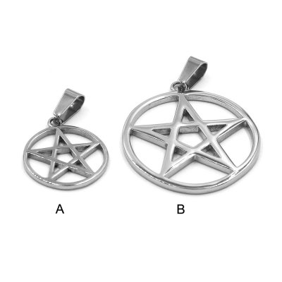 Classic Pentagram Shield Pendant Necklace Stainless Steel Charm Jewelry Fashion Star Biker Men Pendant SWP0649