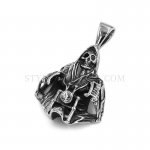 Vintage Grim Reaper Skull Ride Motorcycle Pendant Stainless Steel Jewelry Cool Skull Motor Biker Men Pendant SWP0588
